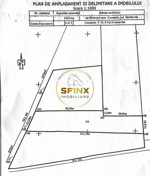 Cornatelu, Dambovita, teren intravilan langa padure.